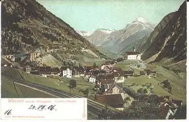 Wassen und die Windgälle mit Gotthardbahn * ca. 1900