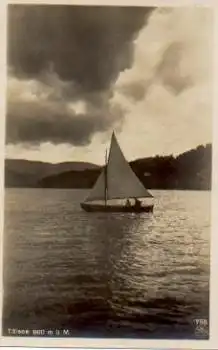 Segelboot im Titisee * ca. 1930