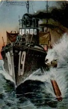 Torpedoschuss TS Nr. 19 Künstlerkarte  * ca. 1915