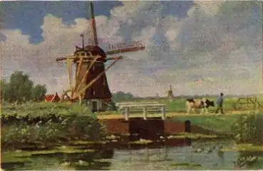 Windmühle Künstlerkarte J. Ondes * ca. 1910