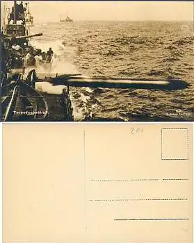 Torpedeabschuß Deutsche Marine Echfoto  *ca. 1915