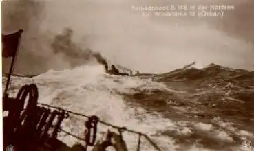 Torpedoboot S 148 in Nordsee, Windstärke 12 (Orkan) * ca. 1915