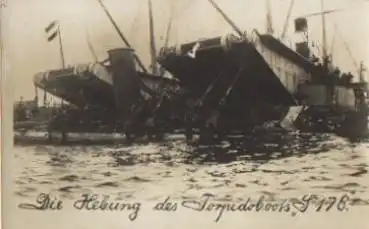 Hebung des Torpedoboots S 178, * ca. 1920