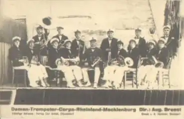 Damen Trompeten-Corps, Blasorchester Echtfoto * ca. 1930