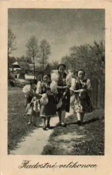 Tschechien Kinder in Trachten o 1946