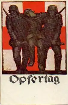 1. WK Opfertag 1917 Rotes kreuz Künstlerkarte R. Joh. Klein