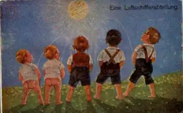 Luftschifferabteilung pinkelnde Jungen, Künstlerkarte * ca. 1920