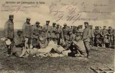Militaer Postausgabe 1. WK. Verteilen von Liebesgaben o 25.1.1915