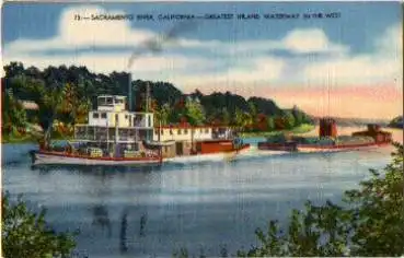 Sacramento River, Binnenschiff, größter Wasserweg im Westen *ca. 1930