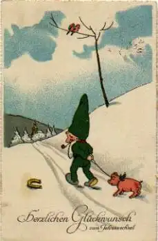 Zwerg mit Schwein o 23.12.1928