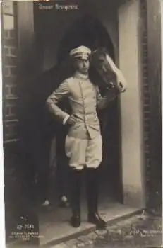 Preussen Kronprinz mit seinem Pferd gebr. ca. 1910