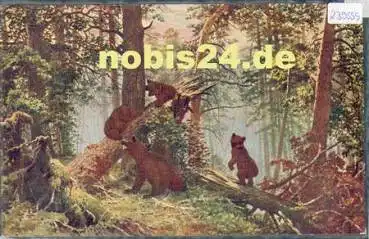Bären spielen im Wald Künstlerkarte sig. I. Schischkine  *ca. 1930