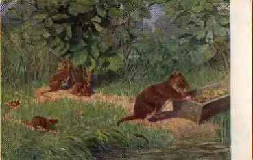 Ratten und Mäuse Künstlerkarte * ca. 1930