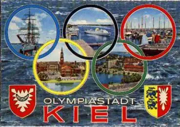 Olympia Kiel mit olympischen Ringen o 12.8.1969
