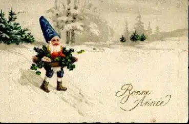 Zwerg Korb mit Obst und Geschenken, o 6.1.1925