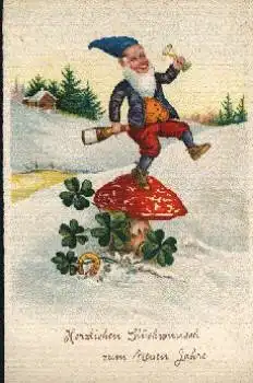 Zwerge Hufeisen Sektflasche Pilz * ca. 1930