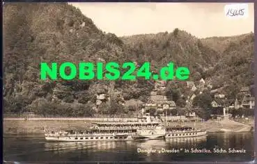 Elbdampfer Dresden in Schmilka Bordstempel gebr. 27.8.1964