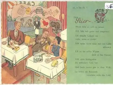 Sternzeichen, Stier, im Restaurant, Herz  * ca. 1950