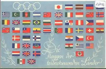 Flaggen der Teilnehmend Länder Olympische Ringe o 4.8.1936