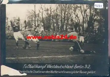 Fussball Westdeutschland - Berlin 16x11cm Echtfoto ca.1920