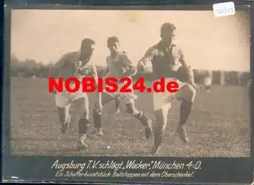 Fussball Augsburg T.V. - Wacker München Echtfoto um 1920