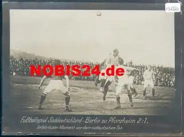Pforzheim Fussballspiel Süddeutschland - Berlin um 1920 Grossfoto 11,5 x 16 cm