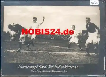 München Fussballländerkampf Nord - Süd 3:2 Großfoto 16,5 x 12 cm um1910