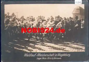 Leichtathletik Waldlauf-Meisterschaft Magdeburg Sieger Heinz Otto Germania Echtfoto um1920