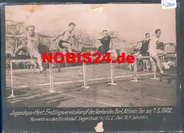 Leichtathletik Hürdenlauf Berliner Athletic Verein 07.05.1922 Echtfoto 16 x 11,5 cm