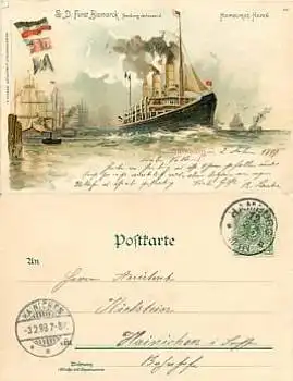 Hochseedampfer "Fürst Bismarck" Litho o 2.2.1899