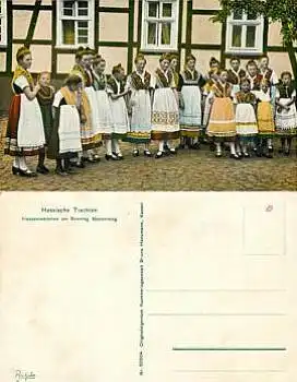 Hessische Trachten Hessenmädchen am sonntag  *ca.1910