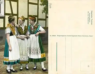 Hessische Trachten 3 Freundinen *ca.1910