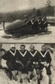Olympische Spiele 1932, deutsche Viererbobmannschaft Sammelbild, keine AK, Bild Nr. 185