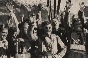 Olympische Spiele 1936 Italienische Mannschaft der Militärpatrouille Sammelbild, keine AK