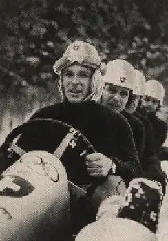 Olympische Spiele 1936 Die vier vom Bob Schweiz II Sammelbild, keine AK
