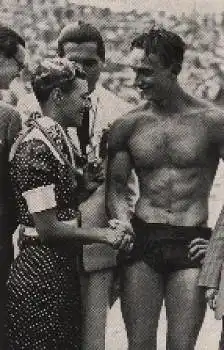 Olympische Spiele 1936, Willie den Ouden u. Csik, Freistilschwimmen Sammelbild, keine AK