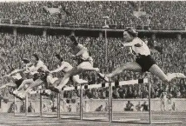 Olympische Spiele 1936, 80m-Hürdenlauf Sammelbild, keine AK