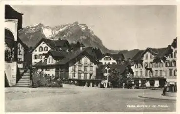 Stans, Dorfplatz mit Pilatus o 30.09.1955