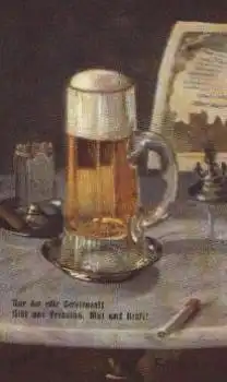 Bier Künstlerkarte Fritz Hildebrandt Oilette, Tucks AK * um 1910