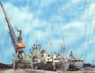 Rostock Überseehafen Handelsschiff "Erfurt" und "Spree " * 1980