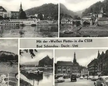 Elbdampfer (u.a. MS Karl Marx) Weiße Flotte Dresden o 1975