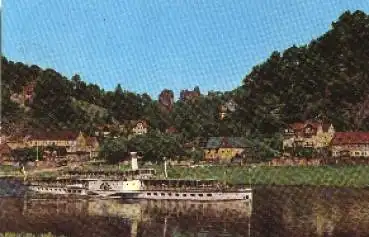 Elbdampfer "Dresden" vor Kurort Rathen o 1978