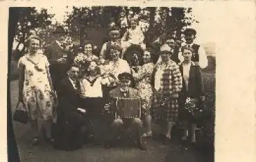 Harmonika-Spieler Echtfoto gebr. 1928