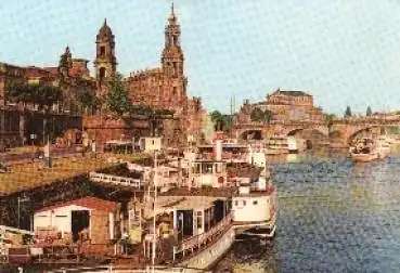 Dresden Dampferanlegestelle vor der Brühlschen Terrasse  o ca. 1975