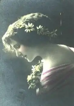 Junge Frau mit Blumen Serienkarte POR Nr. 603/6 o 31.7.1921