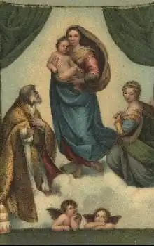 Raffaello Santi Die Sixtinische Madonna Künstlerpostkarte Verlag Stengel Nr. 29712