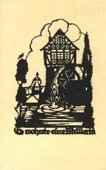 Es wohnte eine Müllerin Künstlerkarte v. M.Schwindt, Scherenschnittkarte o 26.7.1937