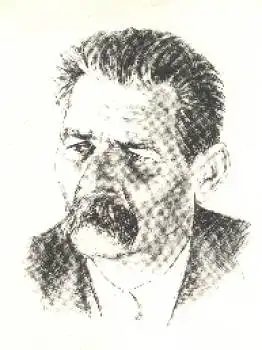 Maxim Gorki (1868-1936), russ. Dichter nach einer Lithografie von Franz Tippel