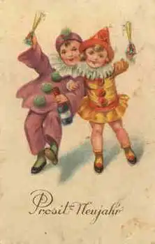 Neujahr betrunkene Kinder im Kostüm o 31.12.1928