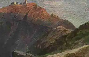 Riesengebirge vom Melzergrund auf die Schneekoppe Künstlerkarte Morgenstern o 8.7.1913